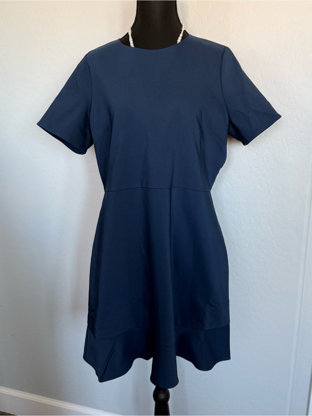 NWT S’edge Navy Blue Ruffle Hem Dress Size Large Workwear Mini Dress